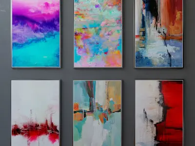 Collection of paintings abstract art part 12 3D model