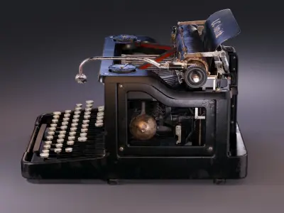 LC Smith Antique Typewriter Machine Low-poly 3D model