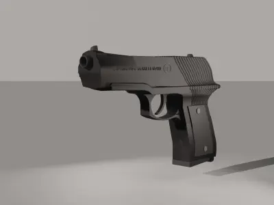 Pistol gun Low-poly 3D model