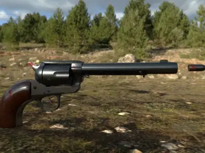 revolver gun 3D model 6