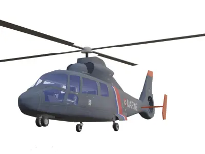 Airbus Helicopter AS365 Dauphin Low-poly 3D model