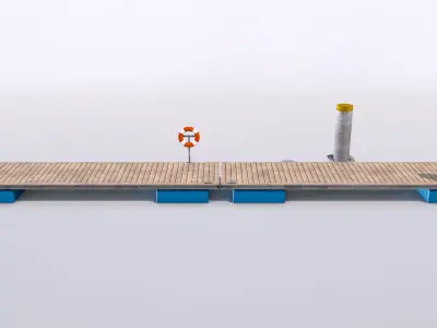 Boat pontoons 3D model