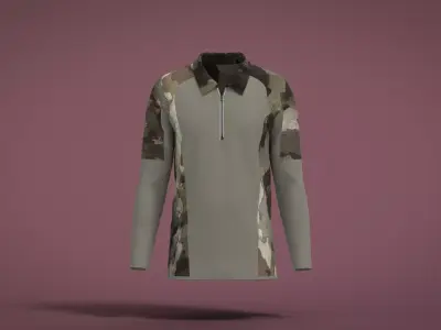 Military Outfit - T-shirt Low-poly 3D model 48