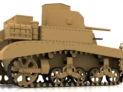 Simple M3 Stuart Honey tank 3D model