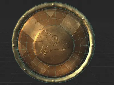 Ancient Shield Low-poly 3D model get