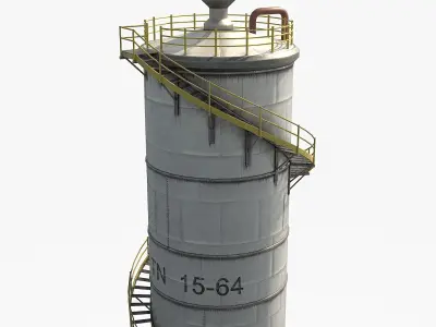 Oil Storage Tank v2 Low-poly 3D model