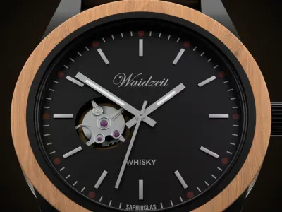 Watch Wood Waidzeit Low-poly 3D model