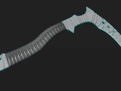 Sickle Blade Low-poly 3D model