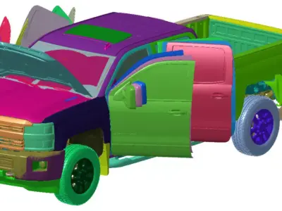 Chevrolet Silverado 2500 2015 Pickup Vehicle 3d scan data 3D model