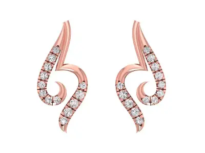 Antique Heart Earrings 3dm STL OBJ FBX Render Details 3D print model