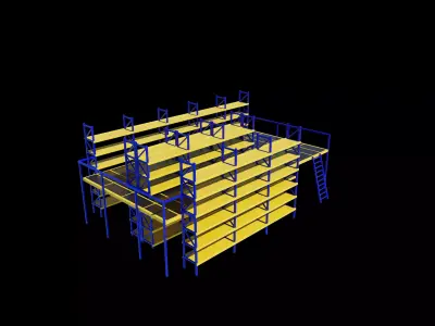 Multi Level Industrial Storage 3D model