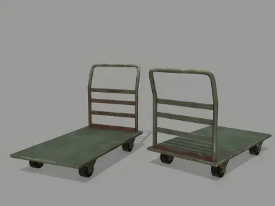 Trolley metal dolly cart Low-poly 3D model