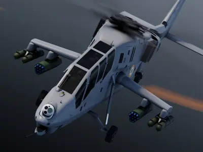 HAL LCH Prachand Millitary Attack Helicopter 3D model