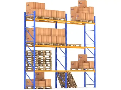 Fedex Warehouse Rack 3D model