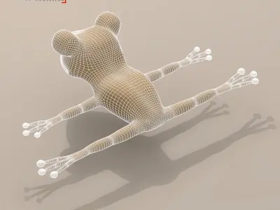 Frog cartoon character 3D model