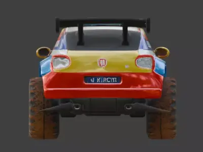 Stylized Compact Rally Car 3D Model Low-poly 3D model