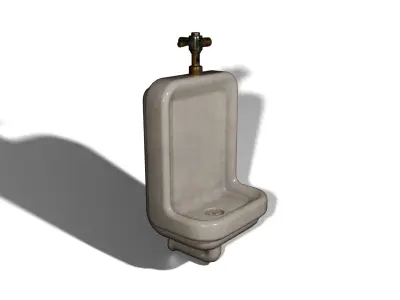 Modern Wall-Mounted Urinal Low-poly 3D model
