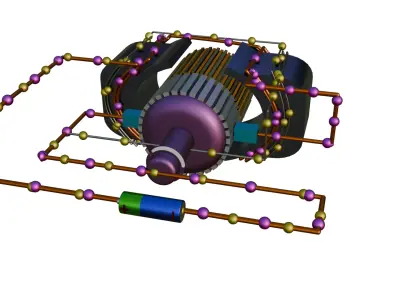 COMPOUND DC MOTOR 3D MODEL  Low-poly 3D model