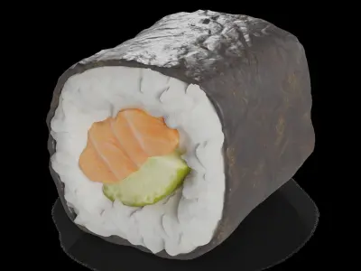 Sushi Salmon cucumber 3D model
