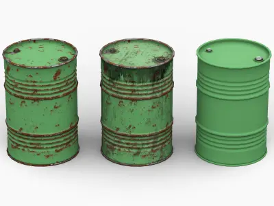Steel Drum Barrel Low-poly 3D model purchase