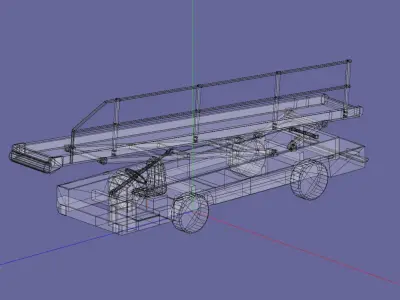 Aircraft Baggage Belt Loader Low-poly 3D model