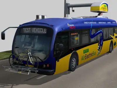 Proterra Electric bus King County livery Extended Low-poly 3D model