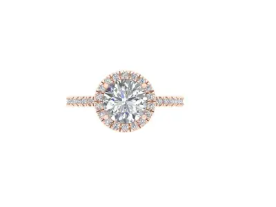 Single Stone With Side Stone Ring 3D print model