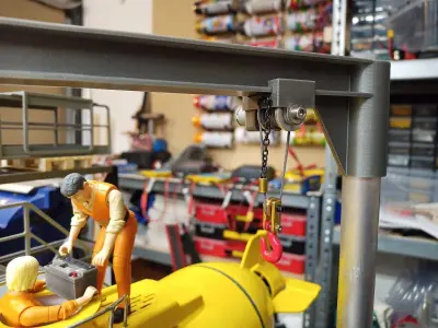 1-14 post crane for electric motor 3D print model