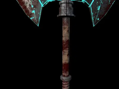 Mystery Fantasy Axe Low-poly 3D model