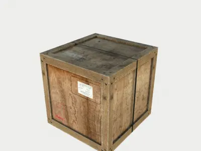 Old Wooden Cargo Crates with Dust Low-poly 3D model
