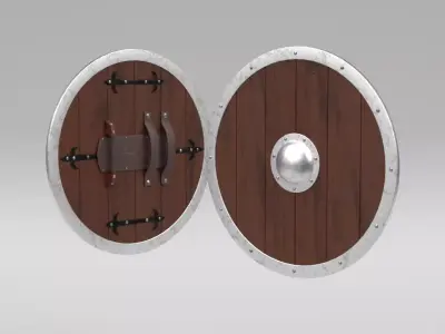 medieval shield Low-poly 3D model 8