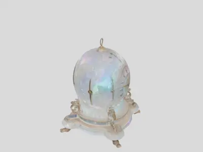 Antique Glass Mantle Clock Low-poly 3D model