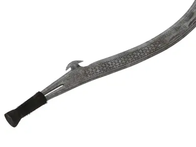 Mambele hybrid Knife Axe  Low-poly 3D model