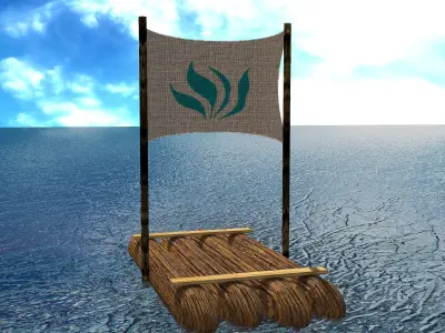 Sail Raft Low-poly 3D model