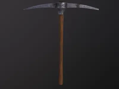 Old Pickaxe 3D Model Low-poly 3D model