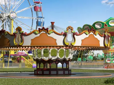 Deserted Park Carousel 3D model