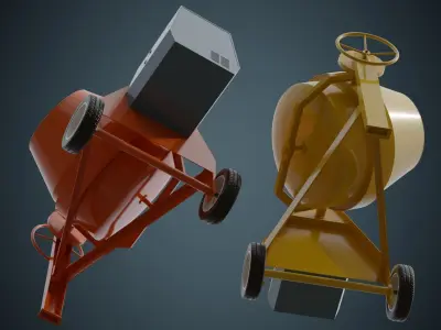 Concrete Mixer 2A Low-poly 3D model