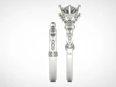 STL 3DM bride wedding ring model wr0006 3D print model