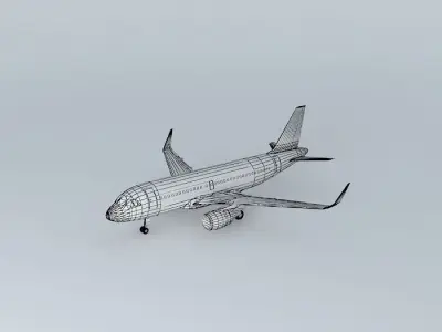 Template Airbus A319 100 Sharklets v.2 Free 3D model
