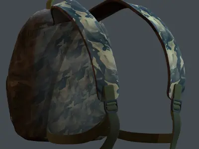 Backpack military combat Black baggage Low-poly  Low-poly 3D model buy
