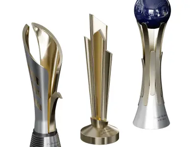 Award cups trophies set 3D model