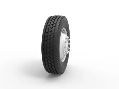 2 Hole front wheel of old school truck Scale 1 to 25 3D print model