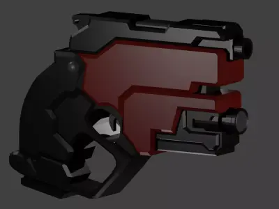 Tiny sci-fi gun Low-poly 3D model