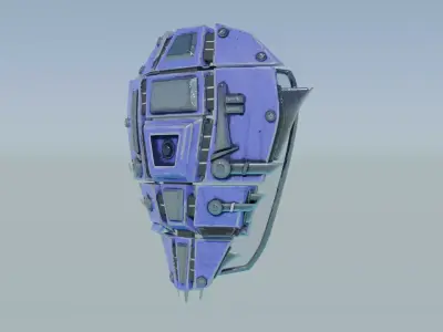 Sci-Fi Combat Shield Low-poly 3D model
