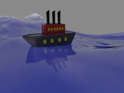  Low-poly 3D model of the ship Low-poly 3D model