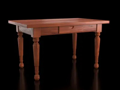Dutch Colonial Javanese Teak Desk 3D model