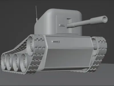 Simple Tank Low-poly 3D model Low-poly