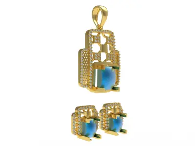 Diamond Pendant Set 49 3D print model