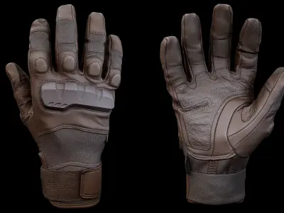 Tactical Gloves 012 Low-poly 3D model