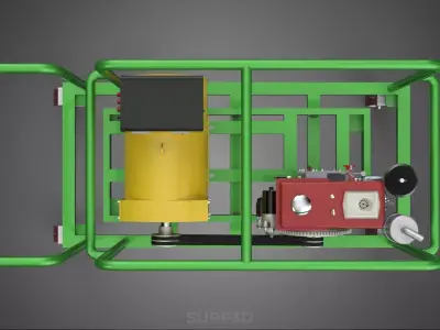 STANDALONE CART MOBILE EMERGENCY DIESEL ELECTRICAL GENERATOR SET 3D model